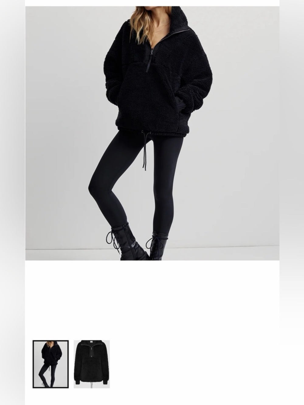 Varley Appleton half zip pullover jacket - black, size XS